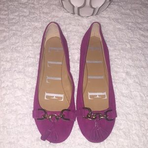 Elle swede flats with tassels